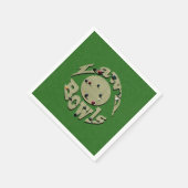 クラシック精度：円形ローンボウルのロゴ スタンダードカクテルナプキン (角)