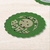 クラシック精度：円形ローンボウルのロゴ ペーパーコースター (アングル)
