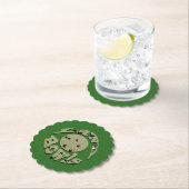 クラシック精度：円形ローンボウルのロゴ ペーパーコースター (インサイチュ)