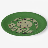 クラシック精度：円形ローンボウルのロゴ ペーパープレート (アングル)