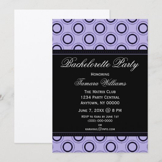 クラシック精製バチェロレッテ招待状 招待状 (正面/裏面)