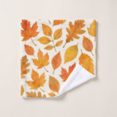 クラシック紅葉オンホワイト秋シーズン バスタオルセット (ウォッシュタオル)