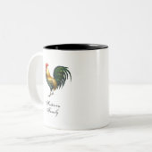 クラシック素朴の鶏の姓パーソナライズされた ツートーンマグカップ (正面左)