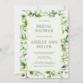 クラシック素朴フローラ縁どブライダルシャワー 招待状 (正面)