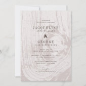 クラシック素朴モダンウッドグレーンシック秋の結婚式 招待状 (正面)