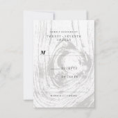 クラシック素朴モダン木目冬の結婚式 出欠カード (正面)