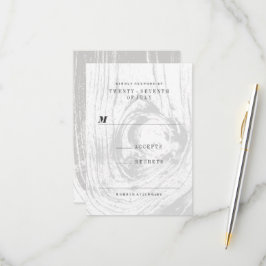 クラシック素朴モダン木目冬の結婚式 出欠カード