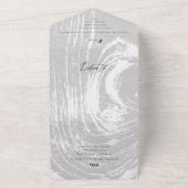 クラシック素朴モダン木目冬季結婚式 オールインワン招待状 (外側)