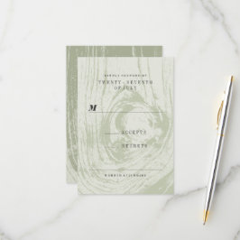 クラシック素朴モダン木目春の結婚式 出欠カード