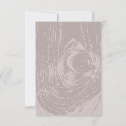 クラシック素朴モダン木目秋結婚の 出欠カード (裏面)