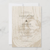 クラシック素朴モダンWoodgrain結婚 Autumn's 招待状 (正面)