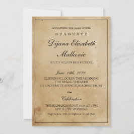 クラシック素朴卒業 招待状