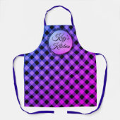 クラシック紫とピンクジンガムプリント エプロン (正面)