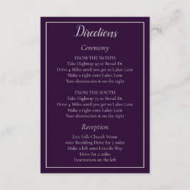 クラシック紫と銀の結婚方向 エンクロージャーカード