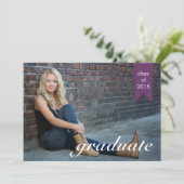 クラシック紫の卒業発表 – 招待状 (スタンド正面)