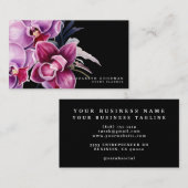 クラシック紫の蘭ブラックビジネスカード 名刺 (正面/裏面)