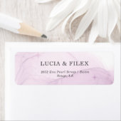 クラシック紫インクタイポグラフィ差出人住所 ラベル (インサイチュ)