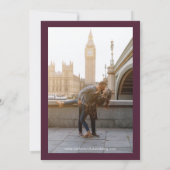 クラシック紫フォトエレガントな結婚式 セーブザデート (裏面)