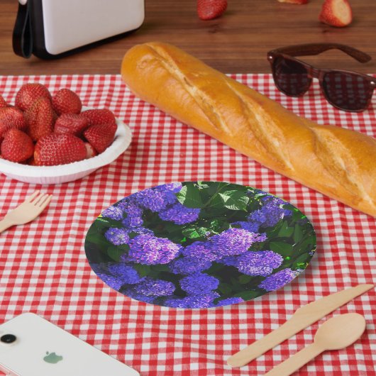 クラシック紫リアリスティックアジサイ紙プレート ペーパープレート (ピクニック)