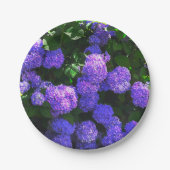 クラシック紫リアリスティックアジサイ紙プレート ペーパープレート (正面)