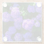 クラシック紫リアリスティック紫陽花コースター ガラスコースター (裏面)