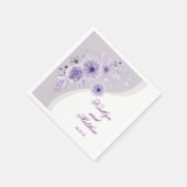 クラシック紫結婚フローラ スタンダードカクテルナプキン (角)