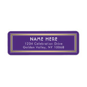 クラシック紫縁ど金ゴールド&ホワイト差出人住所 ラベル (正面)