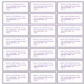 クラシック紫色のゲストメーリングラベル21枚あたり シール (正面)