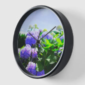 クラシック紫色のリアリスティックアジサイの壁時計 壁時計 (傾斜)