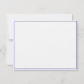 クラシック紫色の厚さと薄い縁ど名前 ノートカード (裏面)