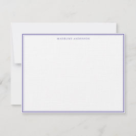 クラシック紫色の厚さと薄い縁ど名前 ノートカード