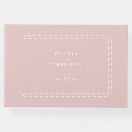 クラシック結婚のゲストブックピンク ゲストブック (正面)