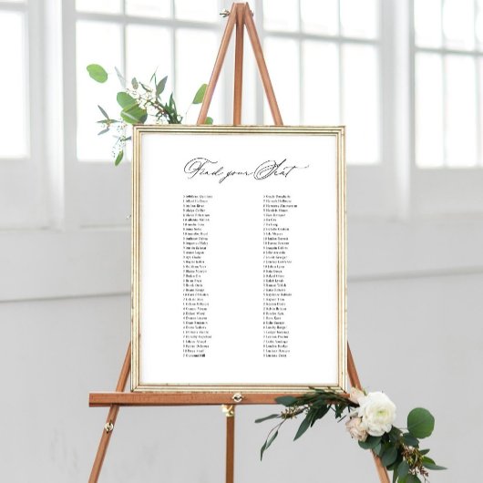 クラシック結婚のサイン席の座席表を見つける ポスター