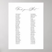 クラシック結婚のサイン席の座席表を見つける ポスター (正面)