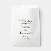 クラシック結婚のスクリプト名エレガント白 フェイバーバッグ (正面)