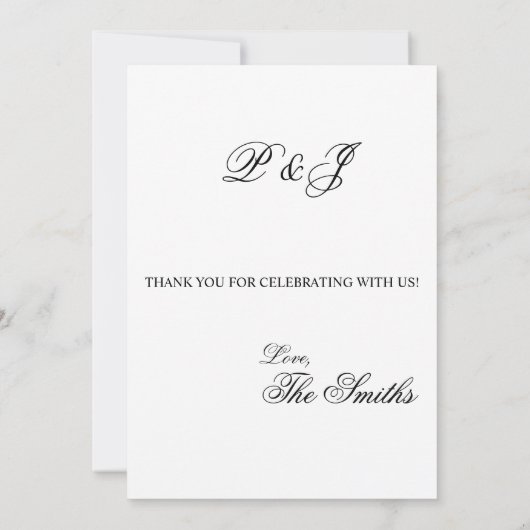 クラシック結婚サンキューカード サンキューカード (裏面)