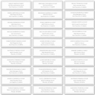 クラシック結婚シンプルのゲスト名のアドレス シール