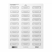 クラシック結婚シンプル差出人住所 ラベル (フルシート)