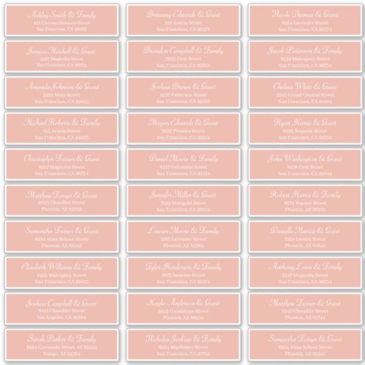 クラシック結婚シンプルScriptのゲスト名のアドレス シール (正面)