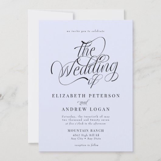 クラシック結婚スクリプト 招待状 (正面)