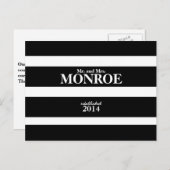 クラシック結婚ストライプの感謝はがき ポストカード (正面/裏面)