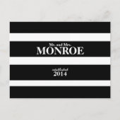 クラシック結婚ストライプの感謝はがき ポストカード (正面)