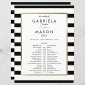 クラシック結婚ストライプスケジュールのタイムライン (正面/裏面)