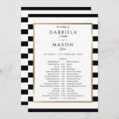 クラシック結婚ストライプスケジュールのタイムライン プログラム (正面/裏面)