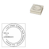 クラシック結婚ズ名&ラウンド差出人住所ルビー ラバースタンプ (押印)