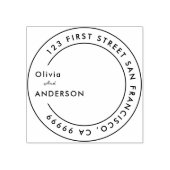 クラシック結婚ズ名&ラウンド差出人住所ルビー ラバースタンプ (インプリント)