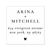 クラシック結婚ズ・ネーム&シックハート差出人住所 セルフインキングスタンプ (デザイン)