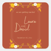 クラシック結婚テーマ スクエアシール (正面)