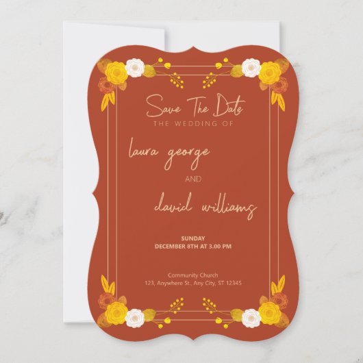 クラシック結婚テーマ セーブザデート (正面)