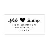 クラシック結婚ハート差出人住所 ラバースタンプ (インプリント)